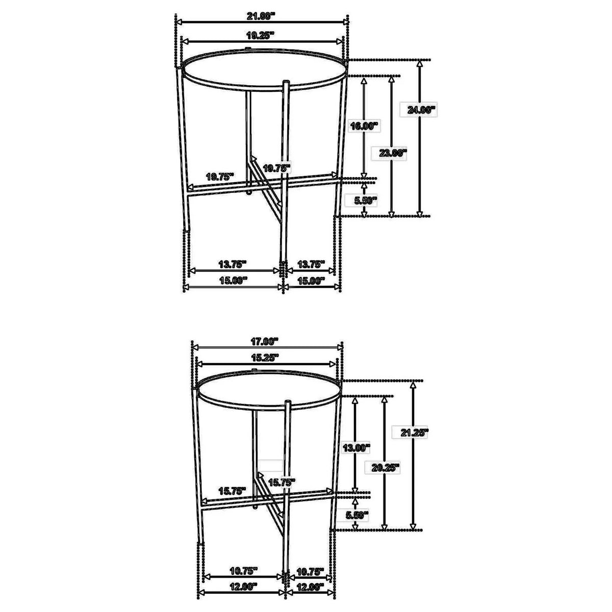 2 Piece Round Nesting Tables Gold Iron Mango Wood X322838