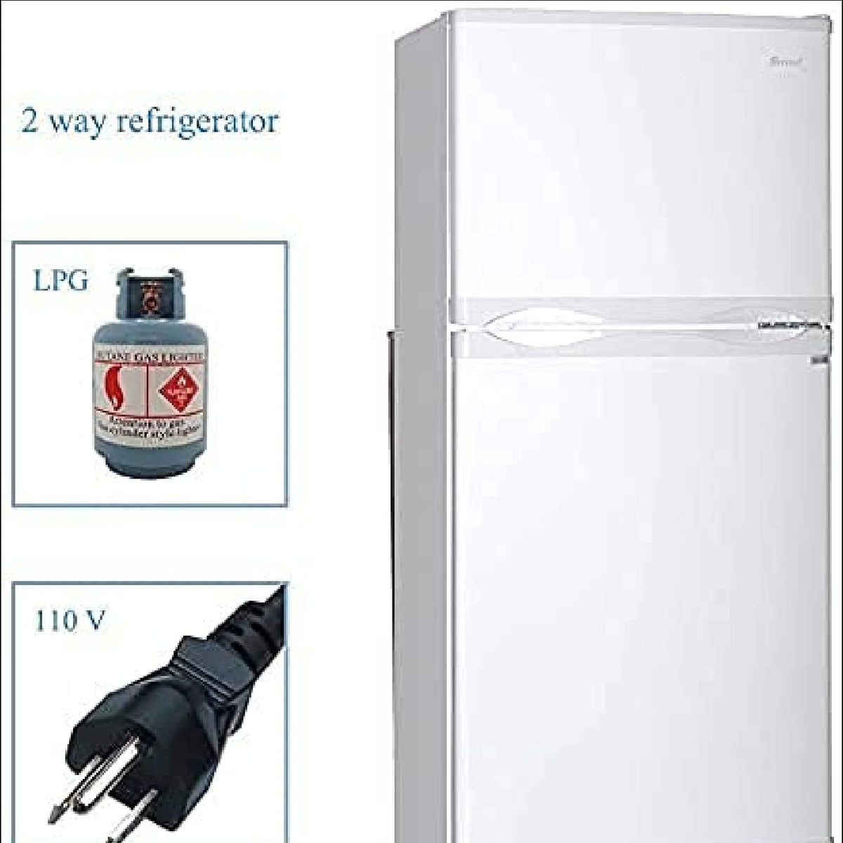 Propane Refrigerator with Freezer 6.1 cu.ft White D932