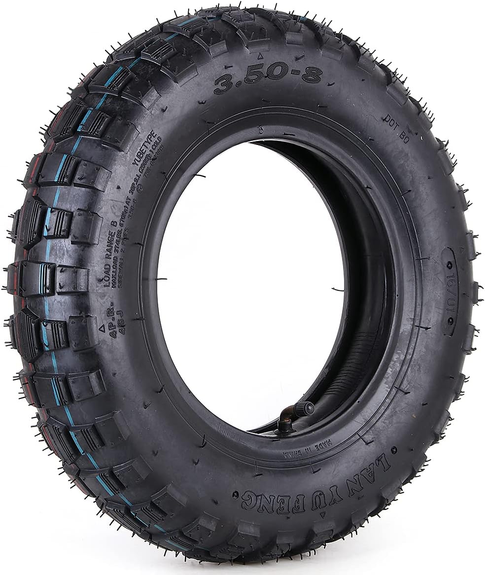 3.50-8 Tire and Inner Tube with TR87 Bent Angled Valve Stem Pack of 2 S39817