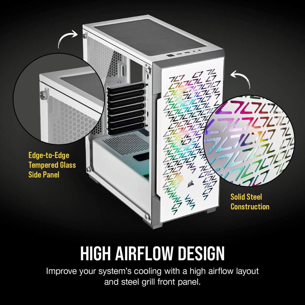 White Mid-Tower Tempered Glass Case & 2TB 3.5 Inch Internal Hard Drive U328417