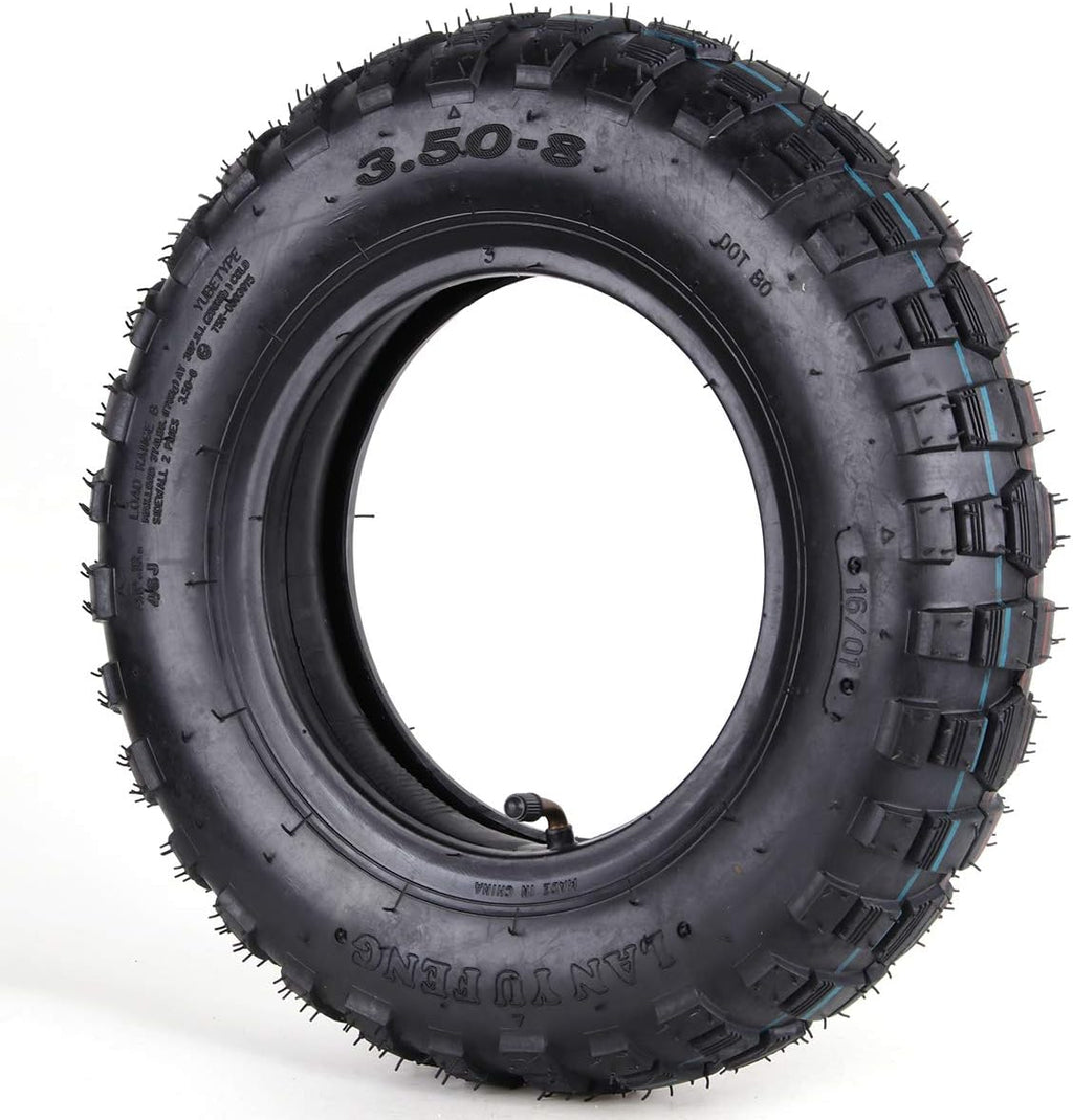 3.50-8 Tire and Inner Tube with TR87 Bent Angled Valve Stem Pack of 2 S39817