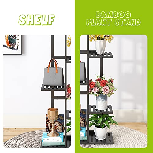 Bamboo Plant Stand 6 Potted Holder Shelf H3254