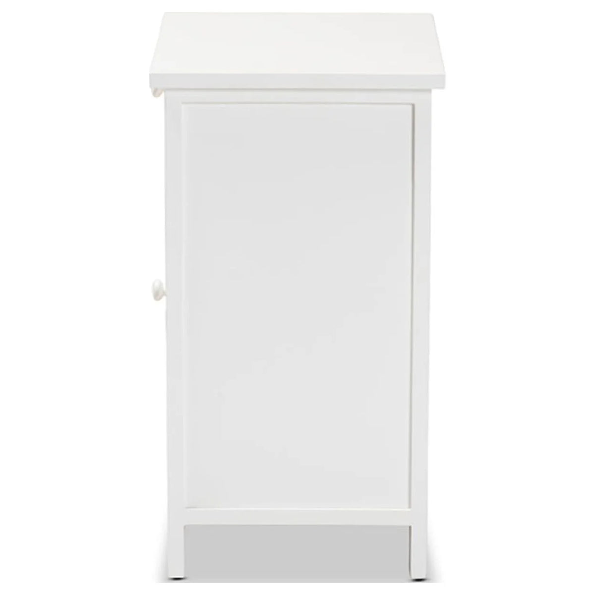White Wood and Rattan 2-Door Nightstand H220