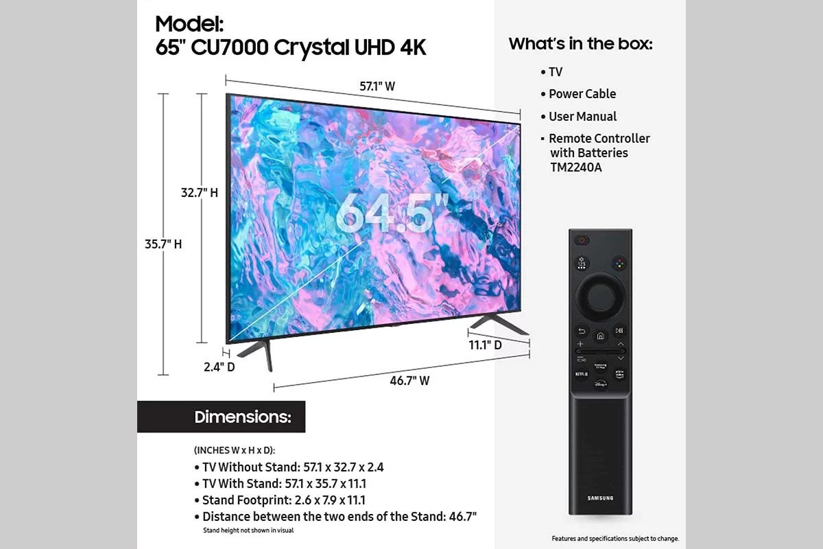 65 Class Crystal UHD 4K Smart TV I29495