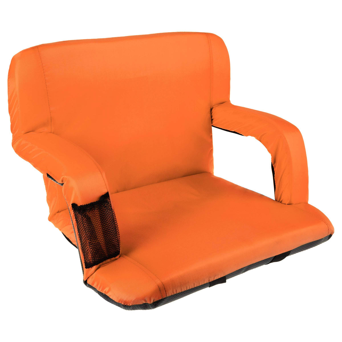 Orange Wide Stadium Seat Chair Bleacher Cushion with Padded Back Support D901456