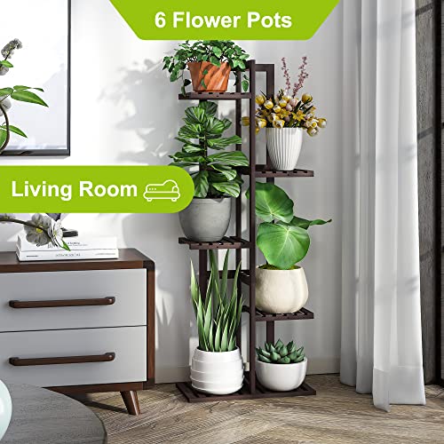 Bamboo Plant Stand 6 Potted Holder Shelf H3254