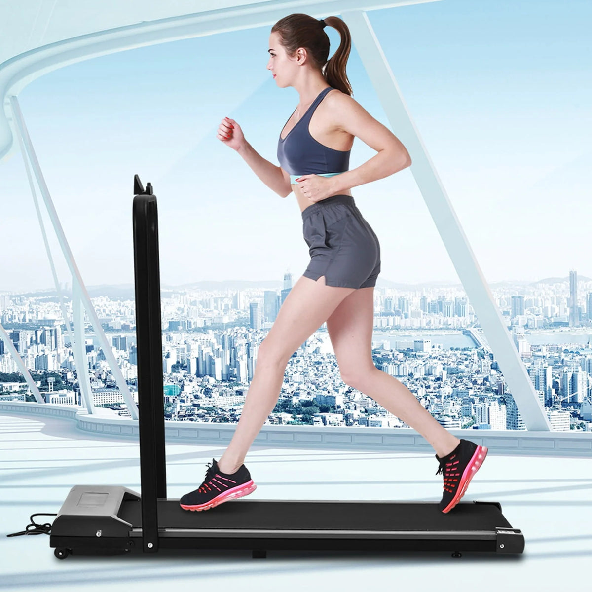 2 In 1 Foldable Small Electric Treadmill F612