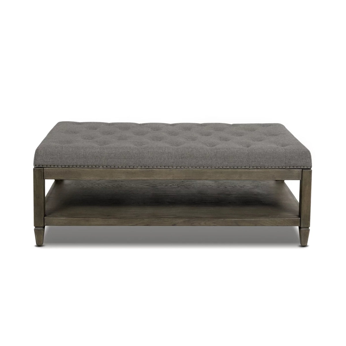 Heathered Grey Tufted Storage Ottoman A460