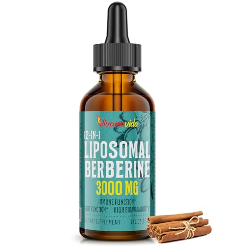 3000 mg Liposomal Berberine HCl Liquid Drops with Turmeric, Ceylon Cinnamon, 2 fl oz Z912230