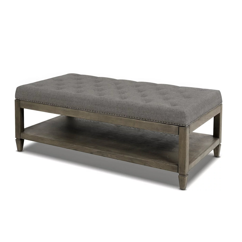 Heathered Grey Tufted Storage Ottoman A460
