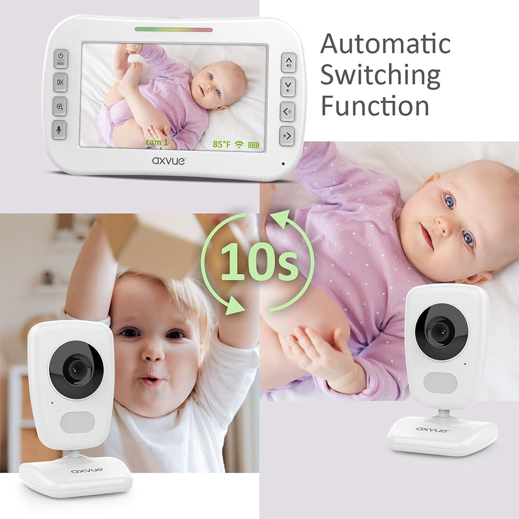 Video Baby Monitor with 5 Screen, Night Vision, Temperature Alert K3909
