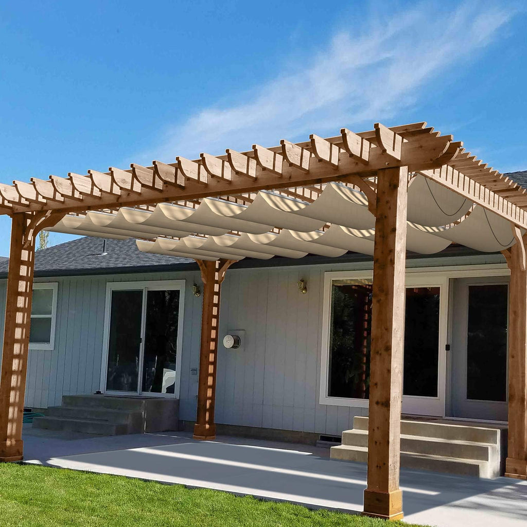 Waterproof Retractable Shade Cover 3'Wx16'L Beige N1775