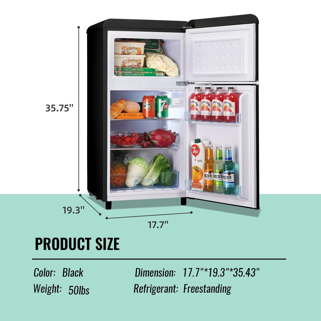 Mini Refrigerator Dual Door Fridge with Handle A4020