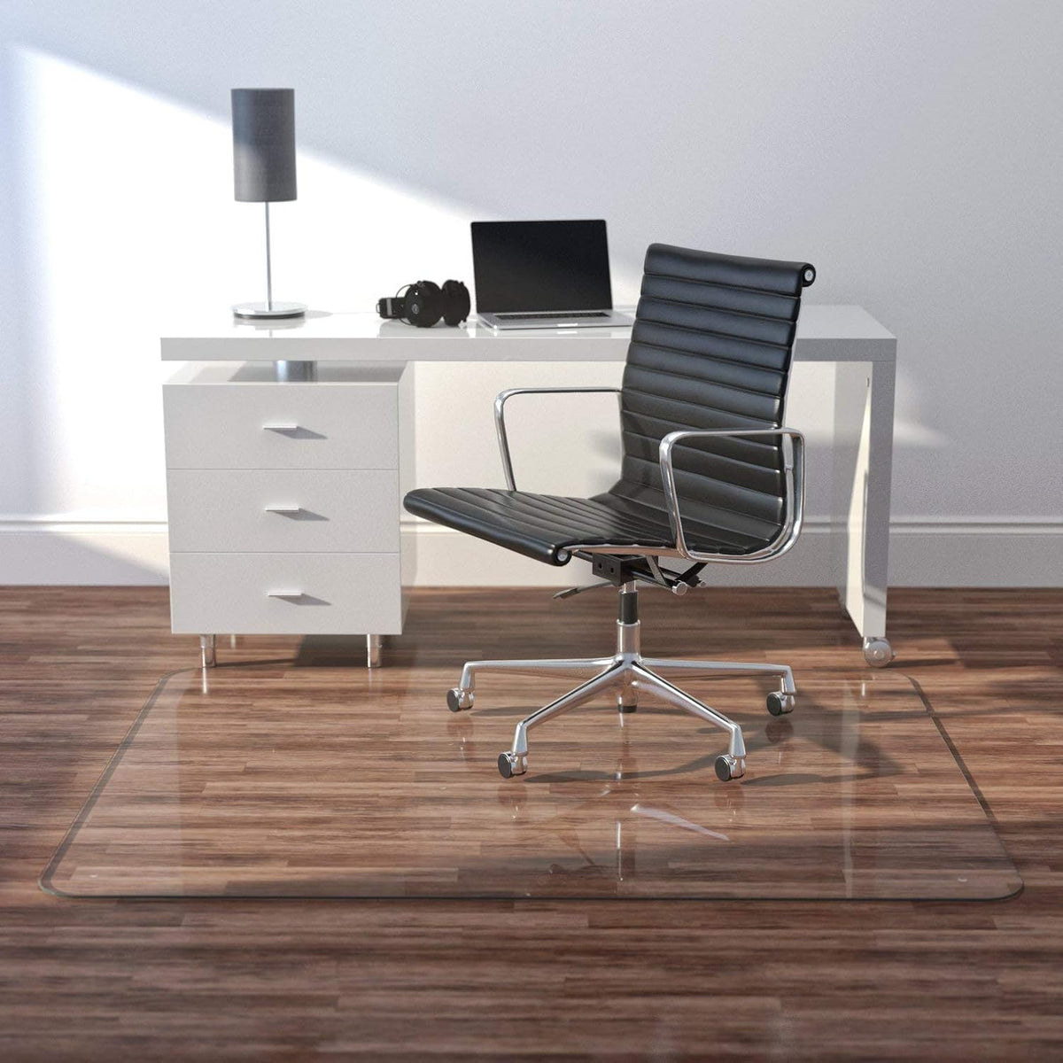 Glass Office Chair Mat Rectangle 36 x 48 Clear S653