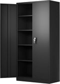 White Metal Storage Cabinet with 4 Adjustable Shelves X4023