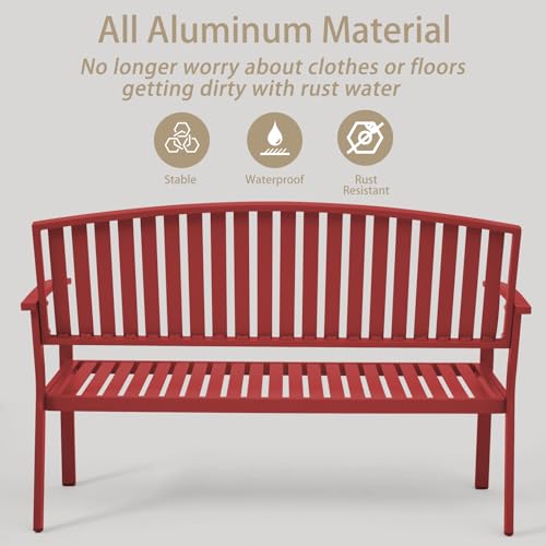 Light Blue Aluminum Outdoor Bench F955411