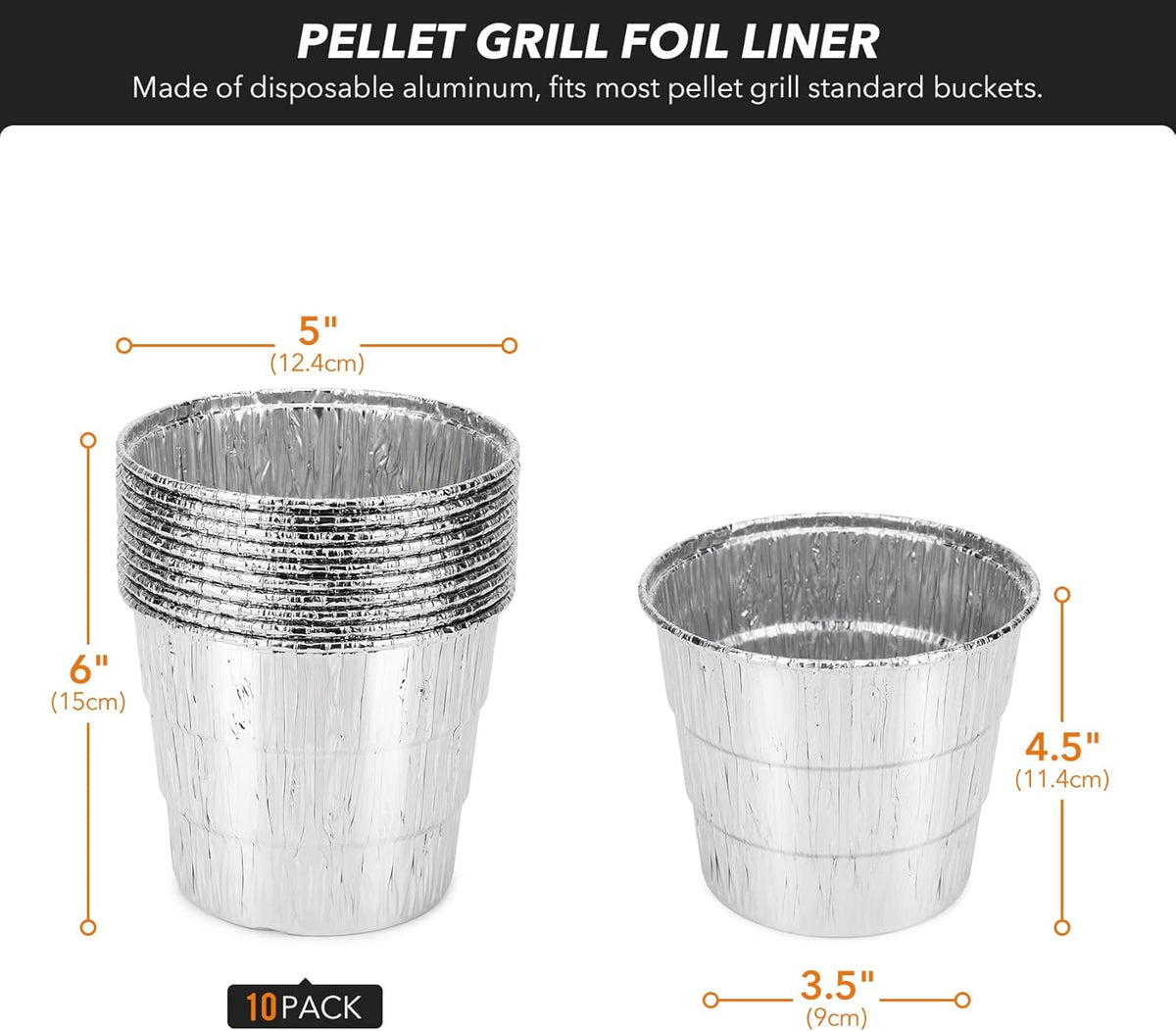 Grill Grease Drip Bucket with 10-Pack Foil Liners I6963