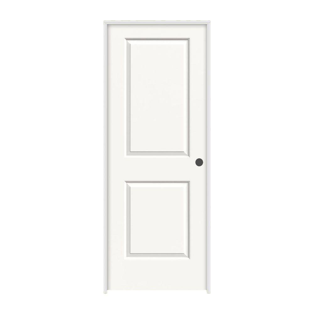 36 in. x 80 in. White Painted Left-Hand Solid Core Single Prehung Interior Door X637