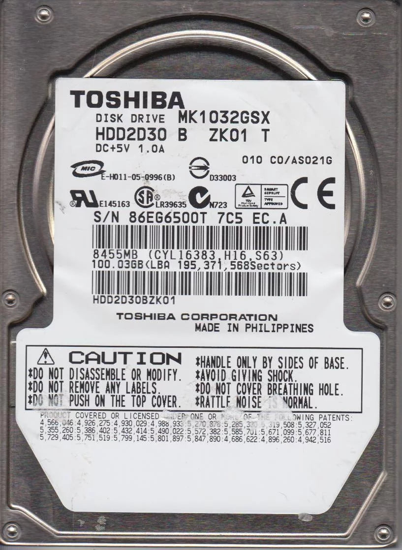 100GB SATA 2.5 Hard Drive K76101
