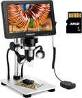 7" LCD Digital Microscope 1200X 1080P Video Microscope with Metal Stand W378