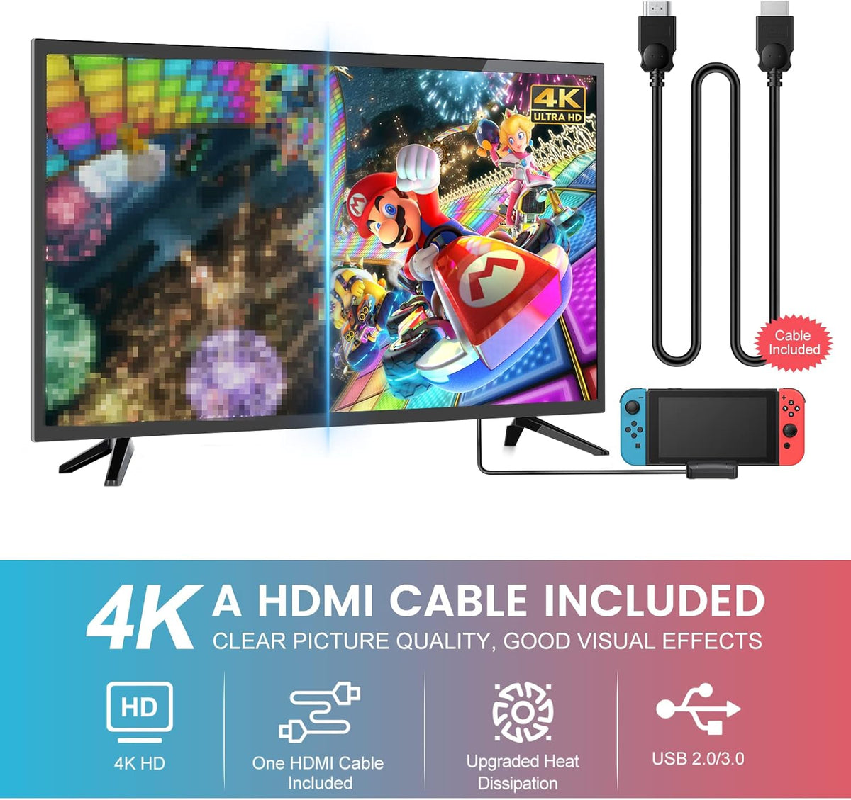 4K HDMI Portable Docking Station with Cooling Fan and USB 3.0 Port R9230
