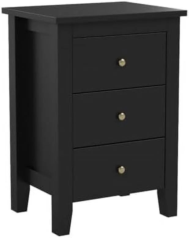 White 3 Drawer Wood Nightstand C291384