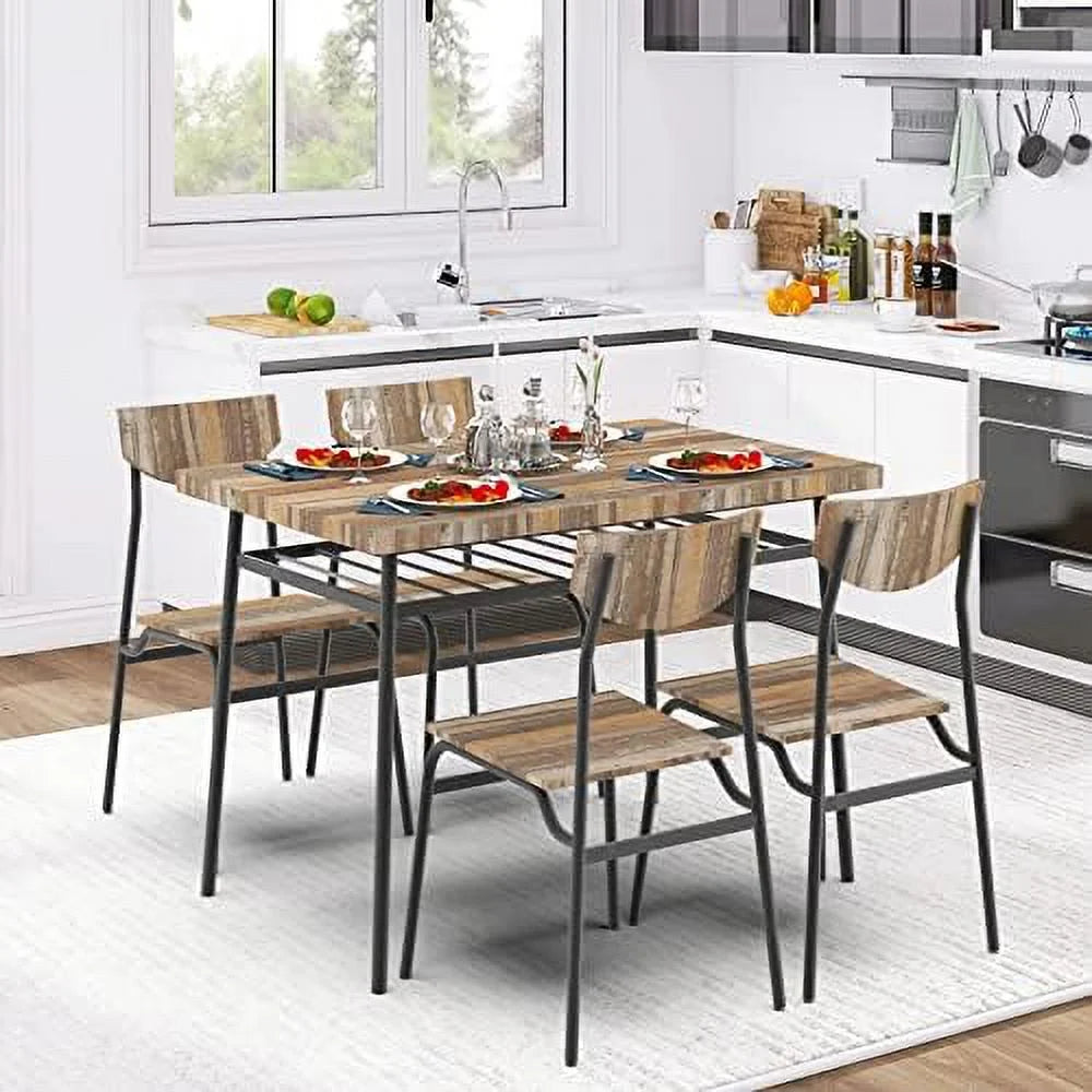 6 Piece Dining Table Set with 4 Chairs and Bench D35854