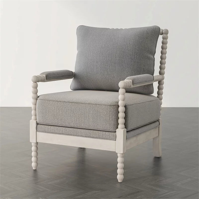 Gray Fabric Cushioned Accent Chair Y380