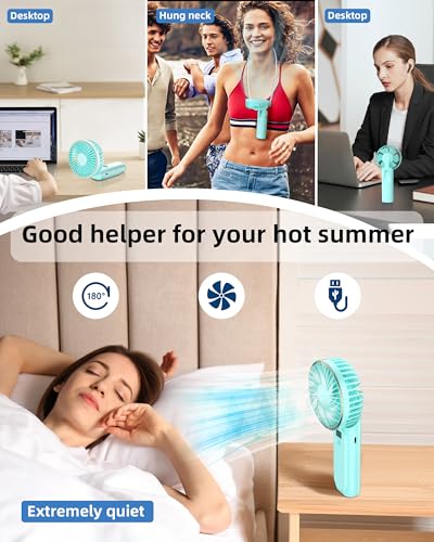 Portable Handheld Fan, 4000mAh, 180° Adjustable, 6 Speed, Foldable K42816