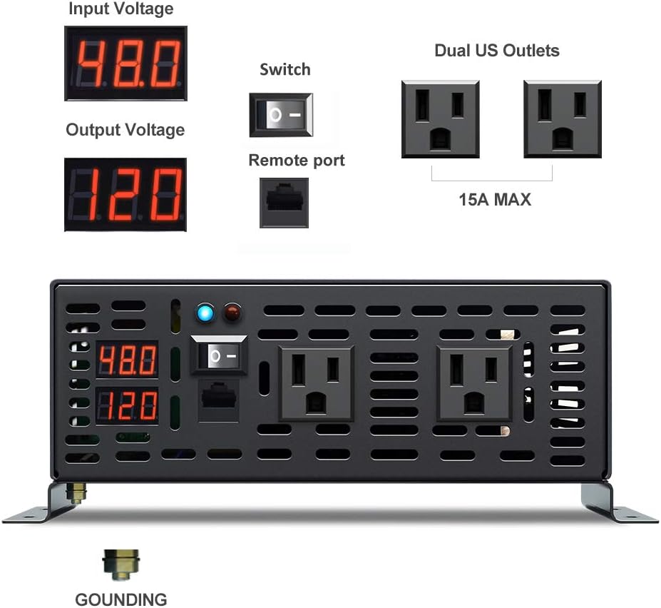 1500W 48V Pure Sine Wave Power Inverter with Remote Controller F78755