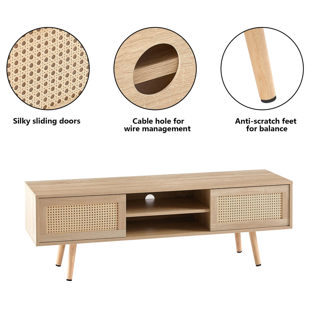 Rattan TV Stand with Storage T10252
