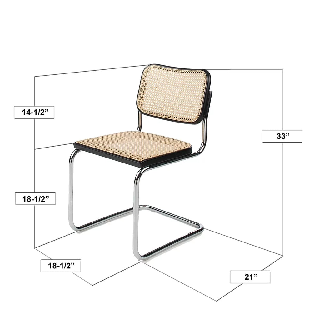 Cane Dining Chair in Chrome and Natural R82817
