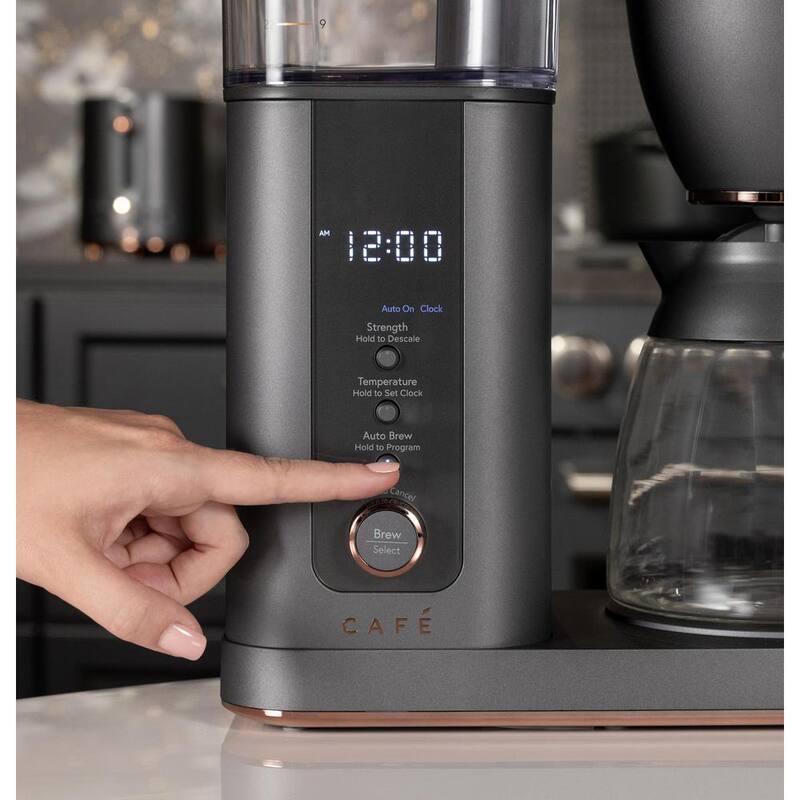10 Cup Matte Black Drip Coffee Maker with Glass Carafe U646