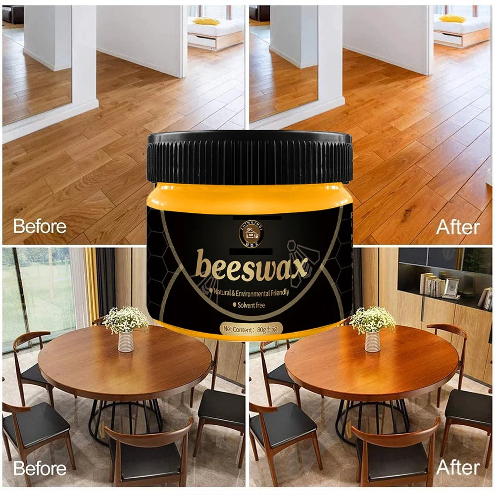 2Pcs Natural Beeswax Wood Furniture Cleaner and Polish Q582128