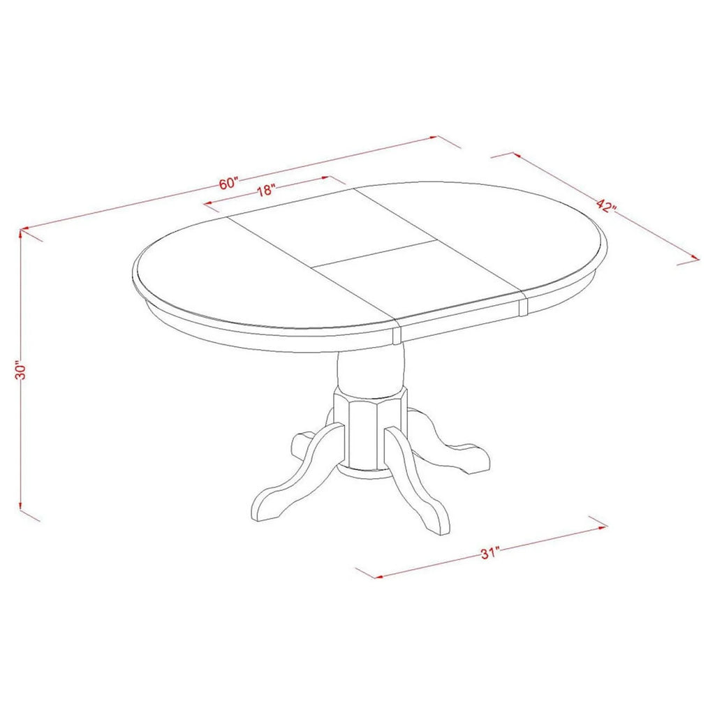 Dining Table Set with 18" Leaf and Chairs H8081