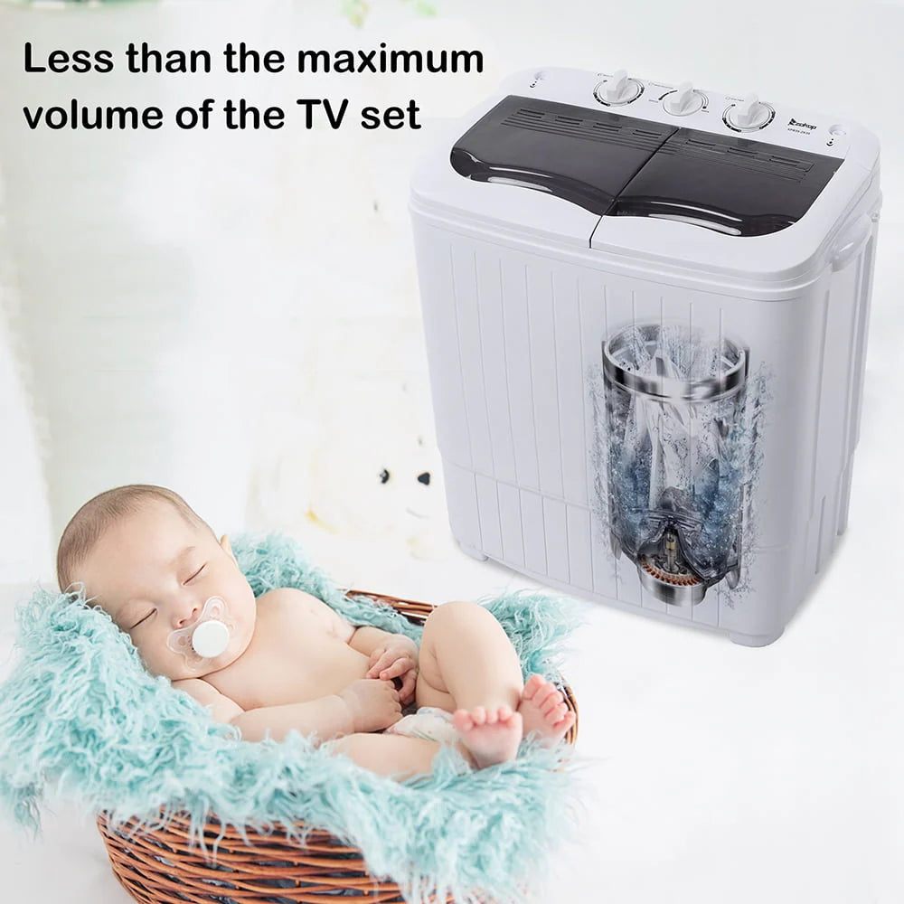 Portable Compact Semi Automatic Twin Tub Washing Machine 7.7lbs B528164