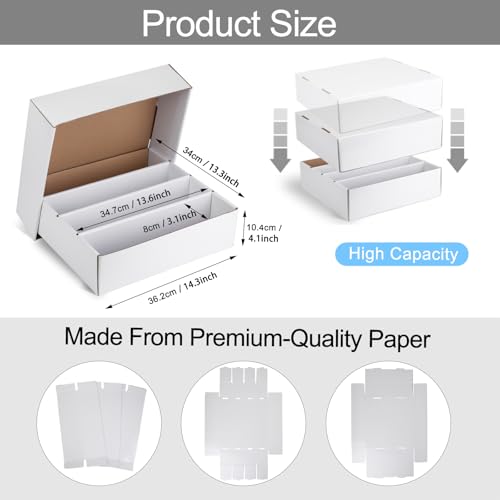 White Trading Card Storage Box with Sorting Tray and Sleeve Cases, 4 Sets C2208