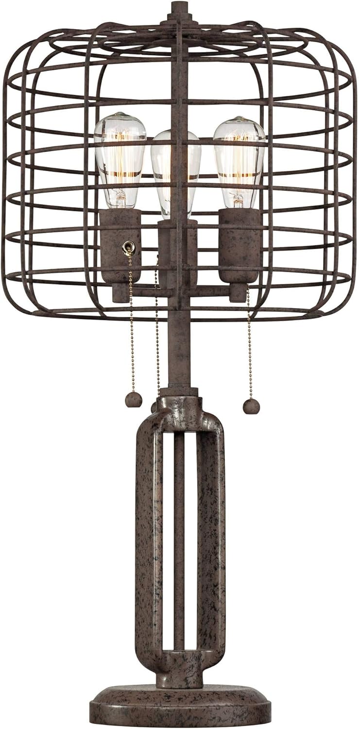 Industrial LED Dimmable Table Lamp Rust Metal T8710