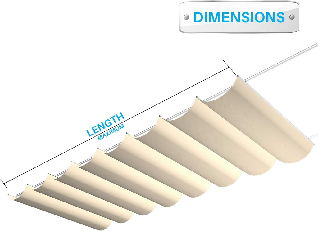Waterproof Retractable Shade Cover 3'Wx16'L Beige N1775