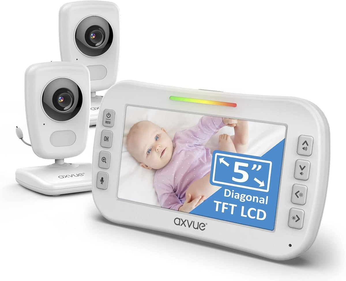 Video Baby Monitor with 5 Screen, Night Vision, Temperature Alert K3909