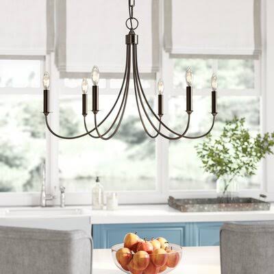 6-Light Candle Style Chandelier V4277