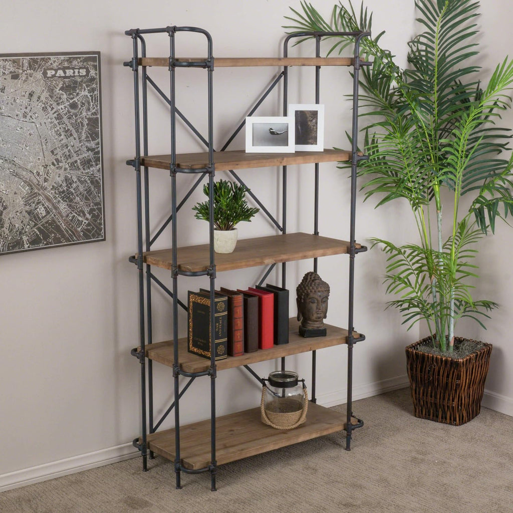 5-Shelf Solid Wood Bookcase A131