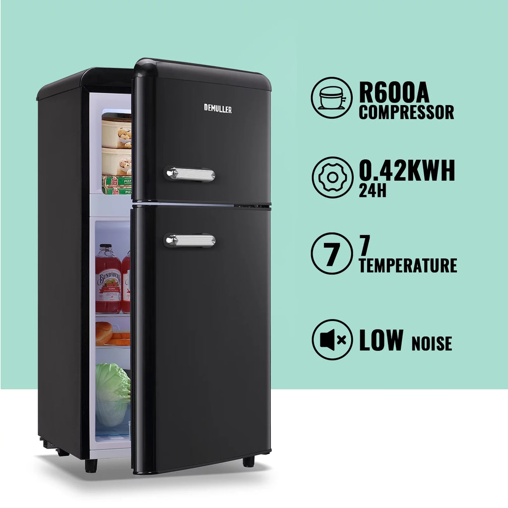 Mini Refrigerator Dual Door Fridge with Handle A4020