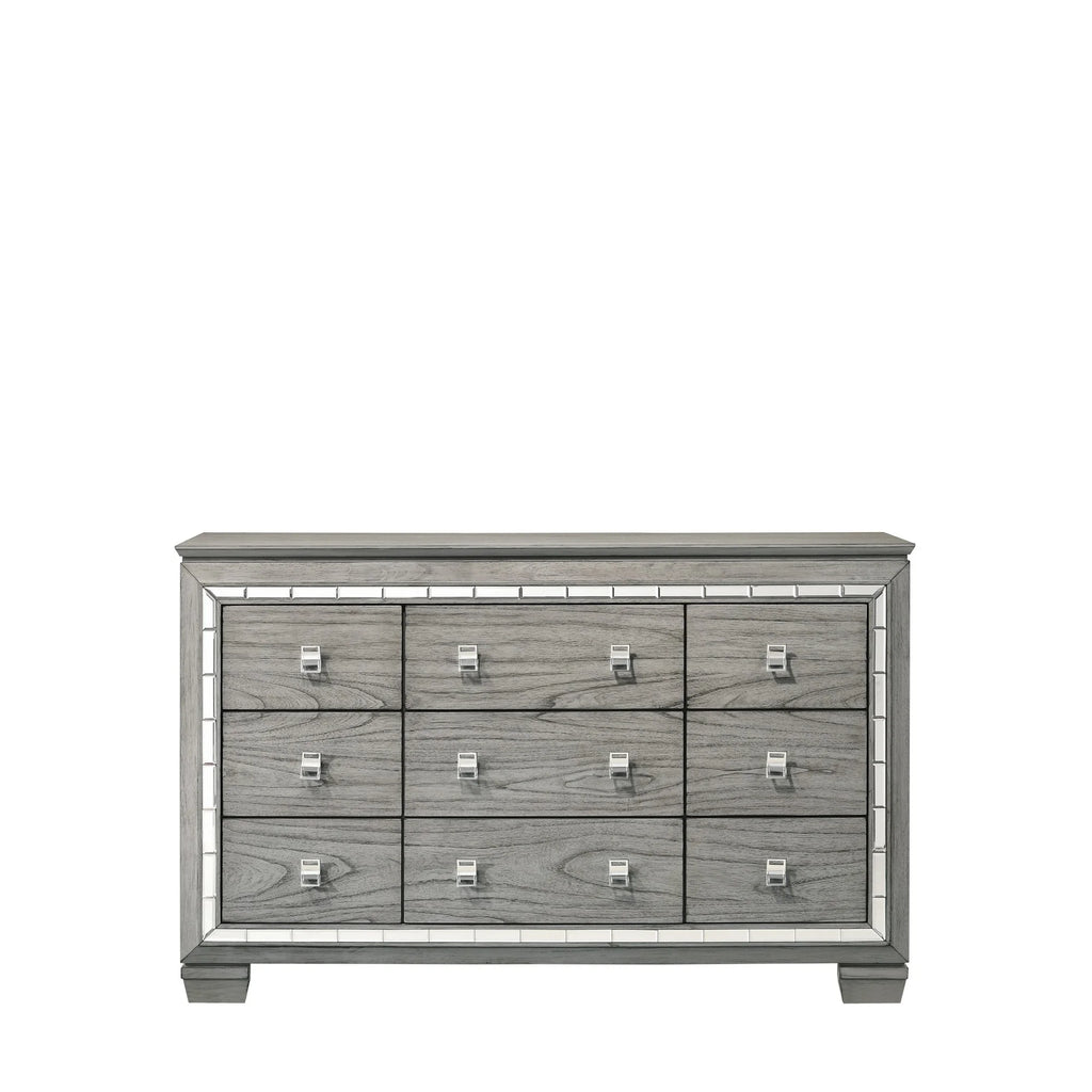 Gray 9 Drawer Dresser with Mirror H694478