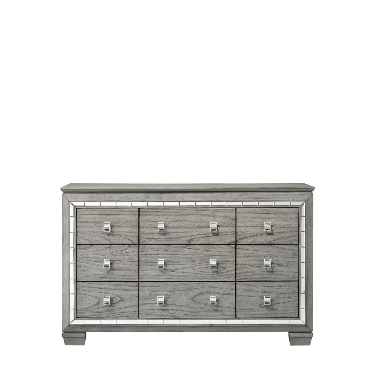 Gray 9 Drawer Dresser with Mirror H694478