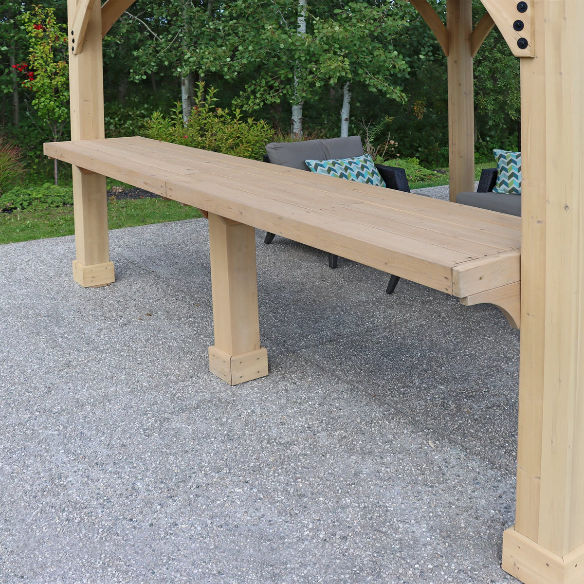 10' Natural Cedar Wood Counter Q403970