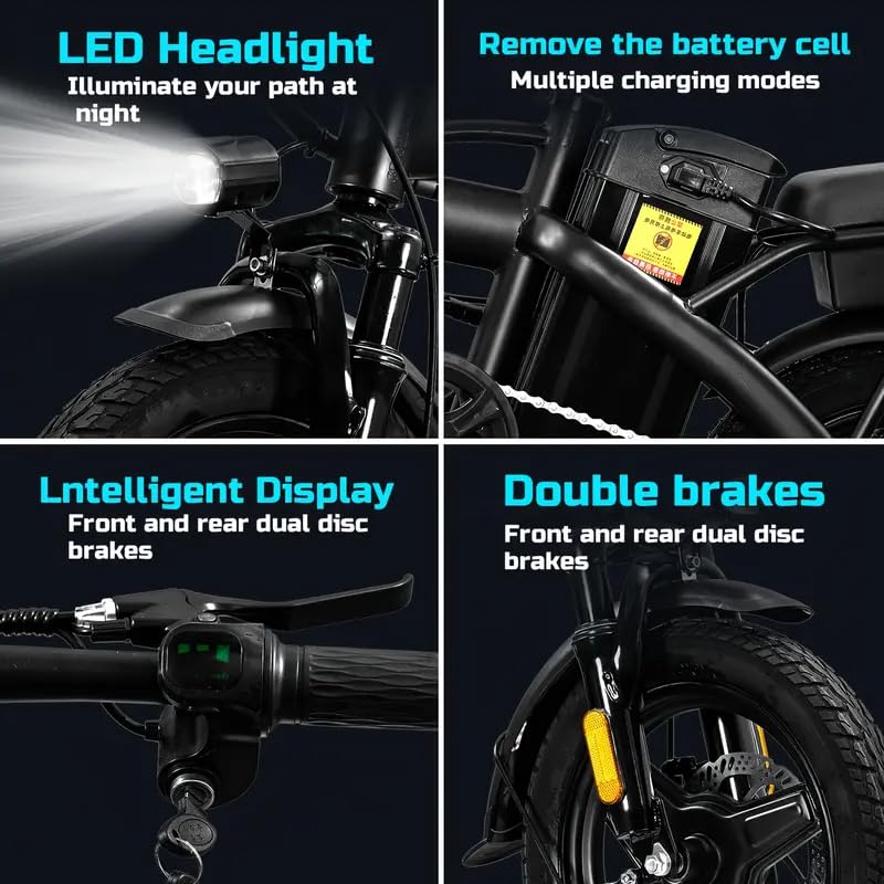 Folding Electric Bike with 48V 12AH Removable Battery K7755