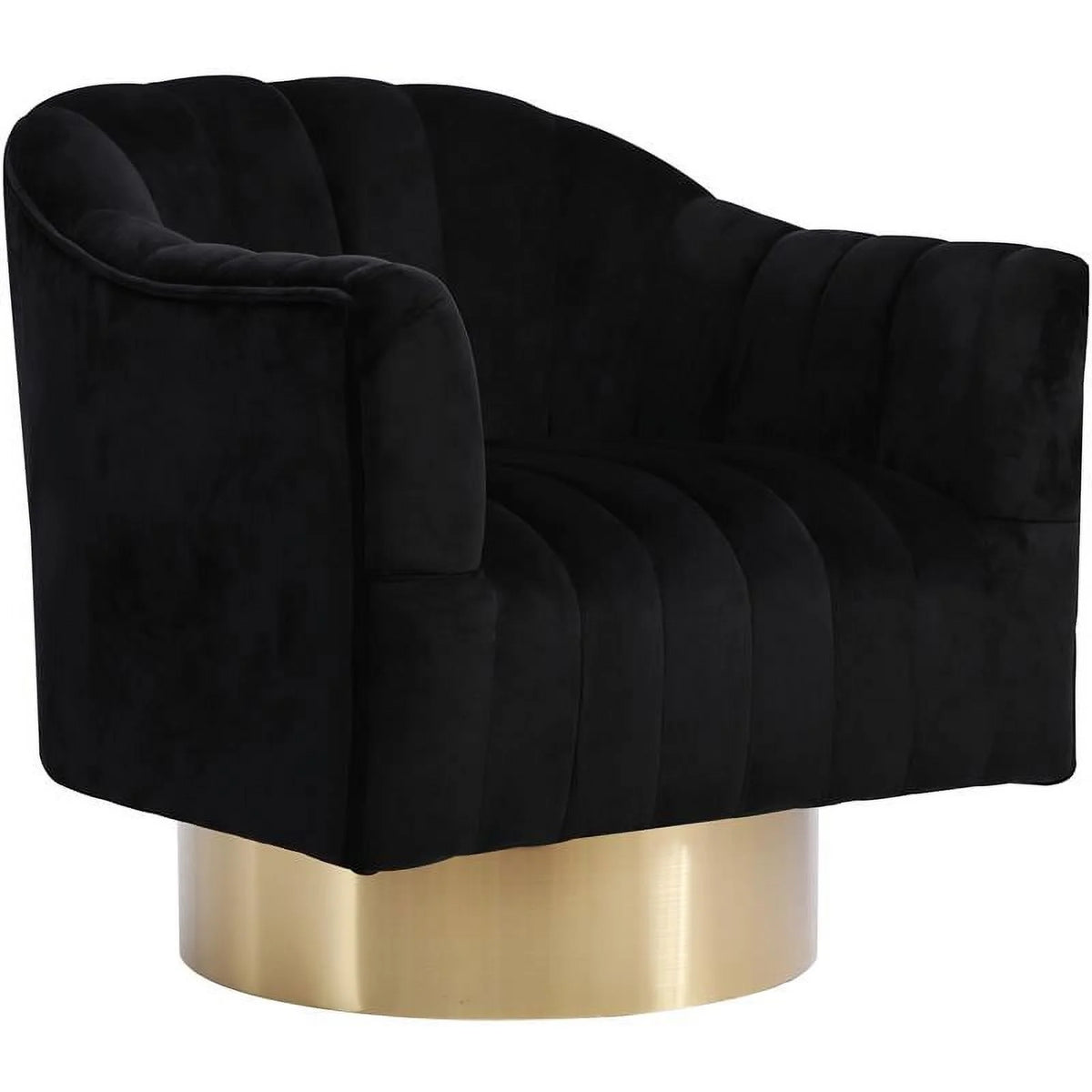18" Tufted Velvet Swivel Accent Chair N10135