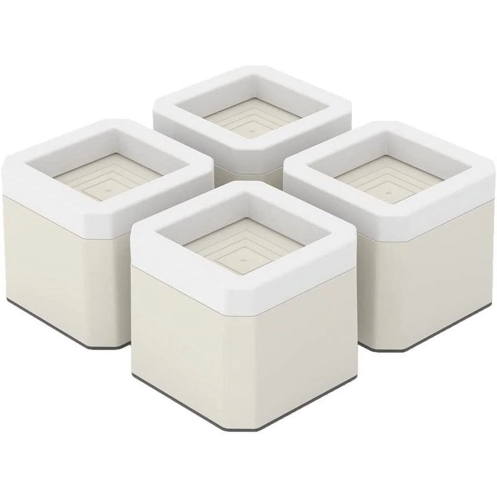 4 Inch Square Non-Slip Furniture Risers 4 Pack Beige K4525