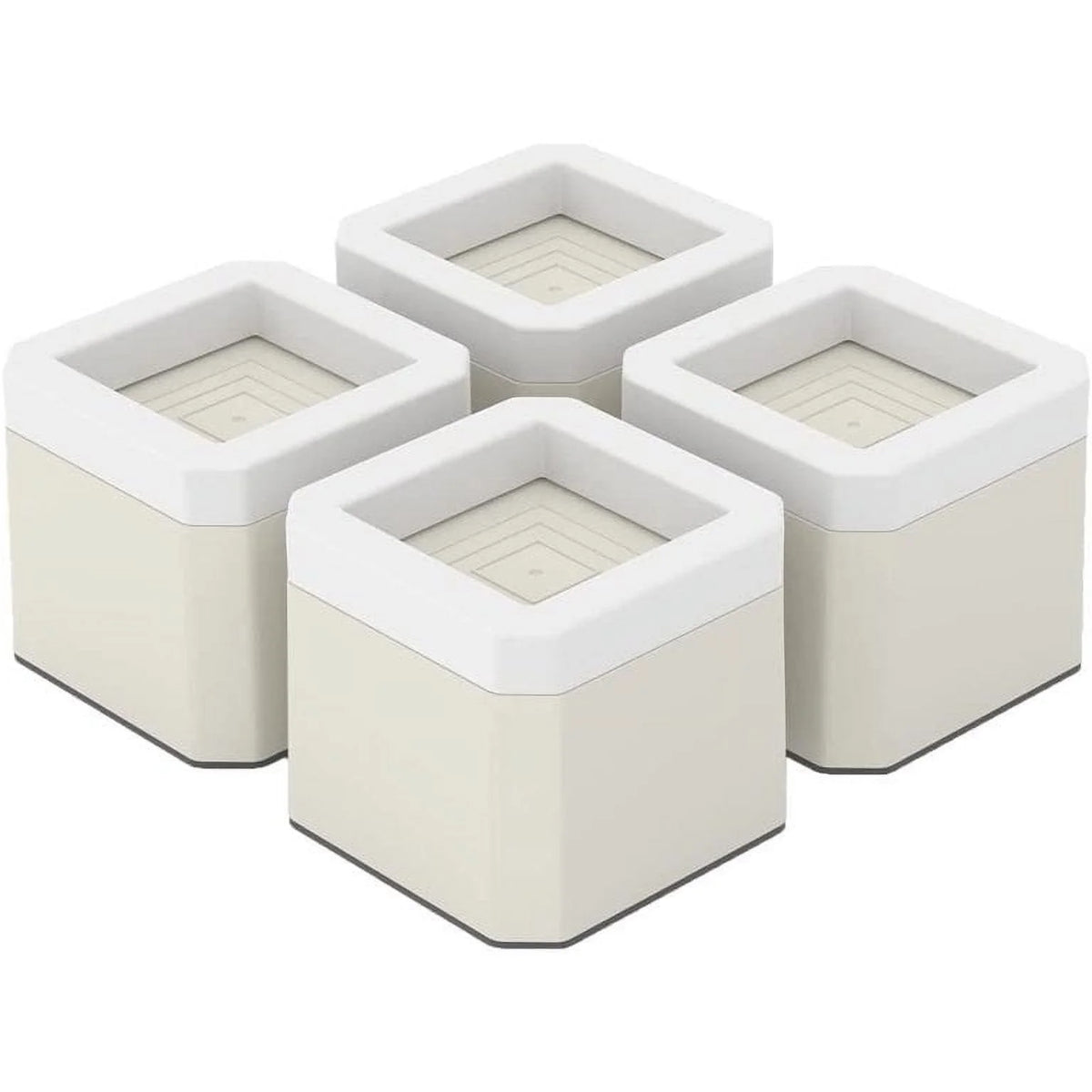 4 Inch Square Non-Slip Furniture Risers 4 Pack Beige K4525